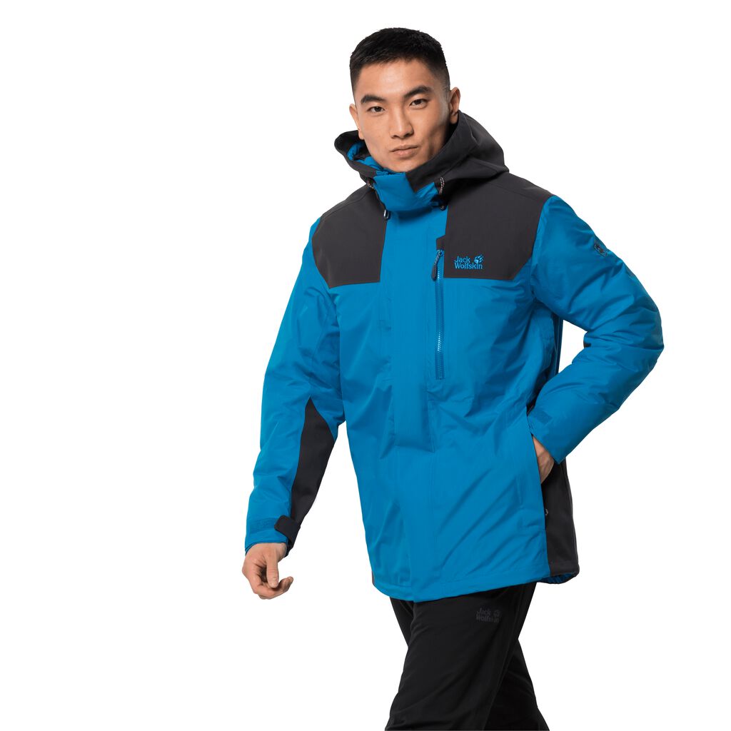 Jack Wolfskin BRECON RANGE INSULATED αδιάβροχο μπουφάν ανδρικα μπλε | GR4163848